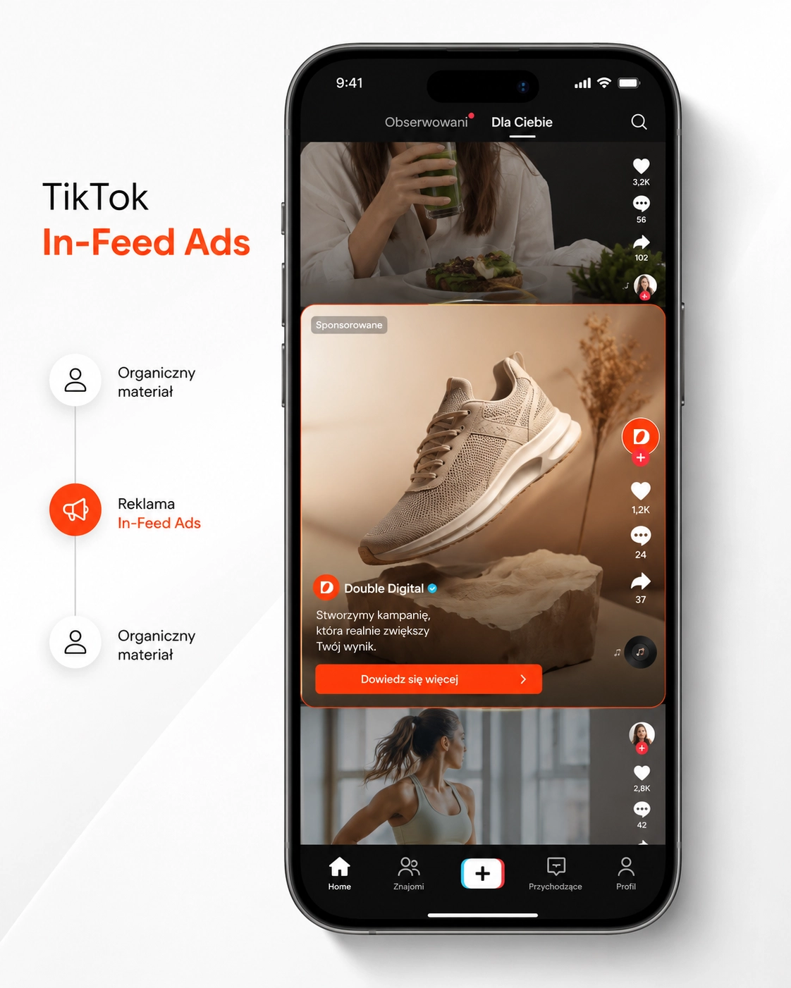 Przykład reklamy In-Feed Ads na TikToku