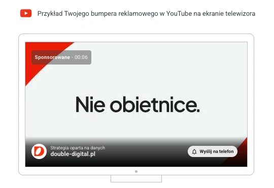 Reklama YouTube Ads wyświetlana na ekranie telewizora
