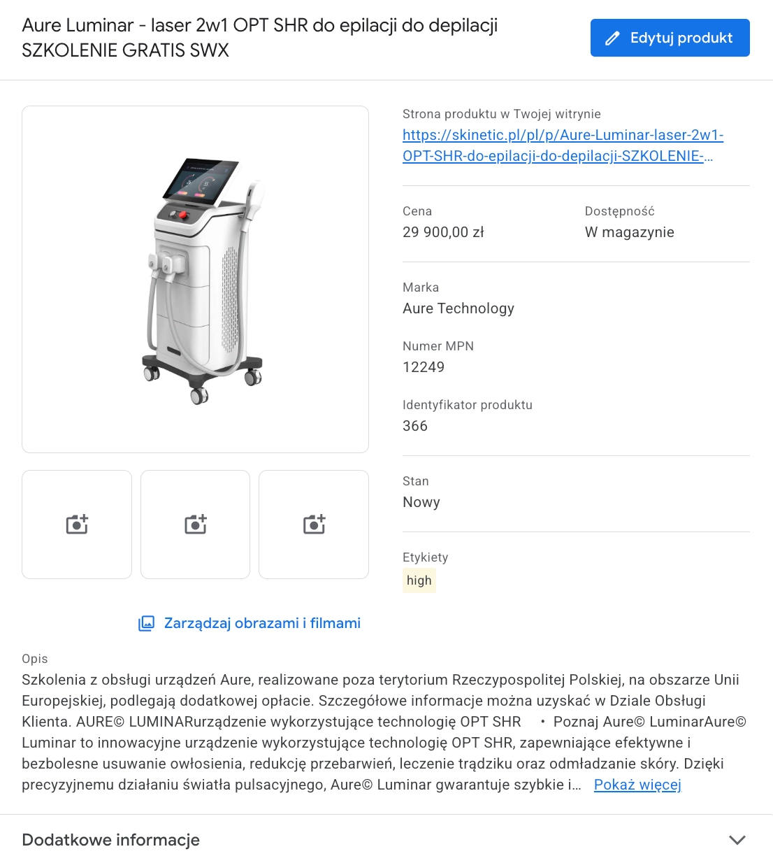 Google Merchant Center i dane produktowe wspierające SEO e-commerce