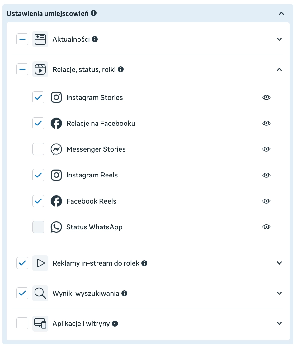 Analiza placementów reklam Meta Ads na Facebooku, Instagramie i Reels