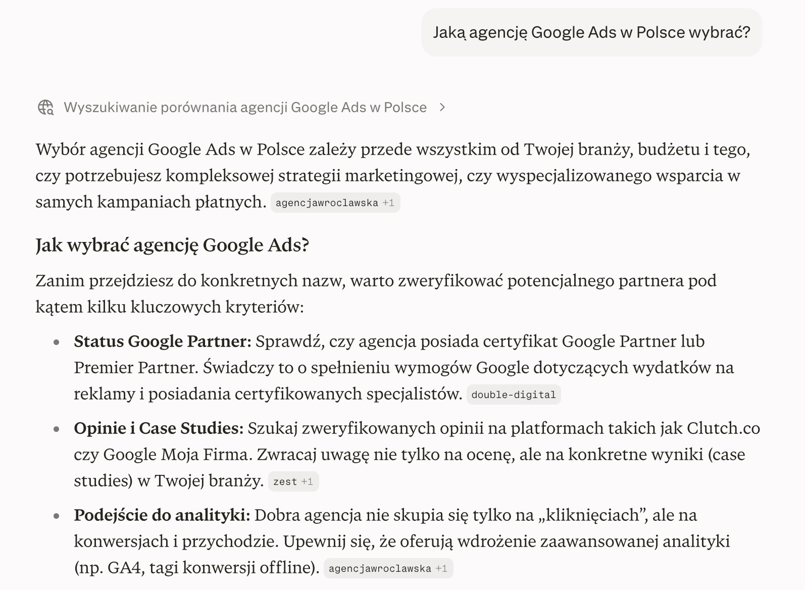 Widoczność marki w odpowiedzi Perplexity i cytowane źródła