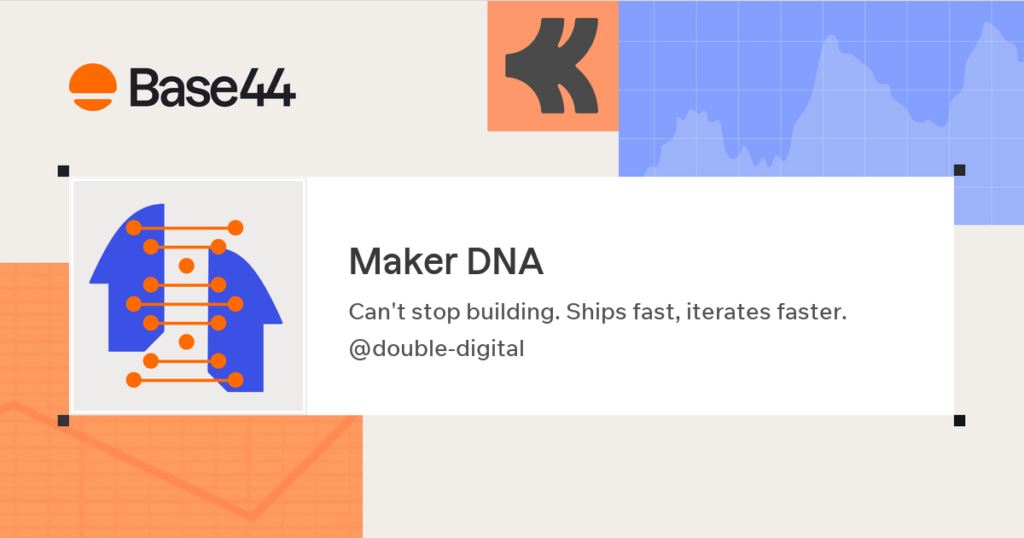 Odznaka Base44 Maker DNA – profil Double Digital (@double-digital)