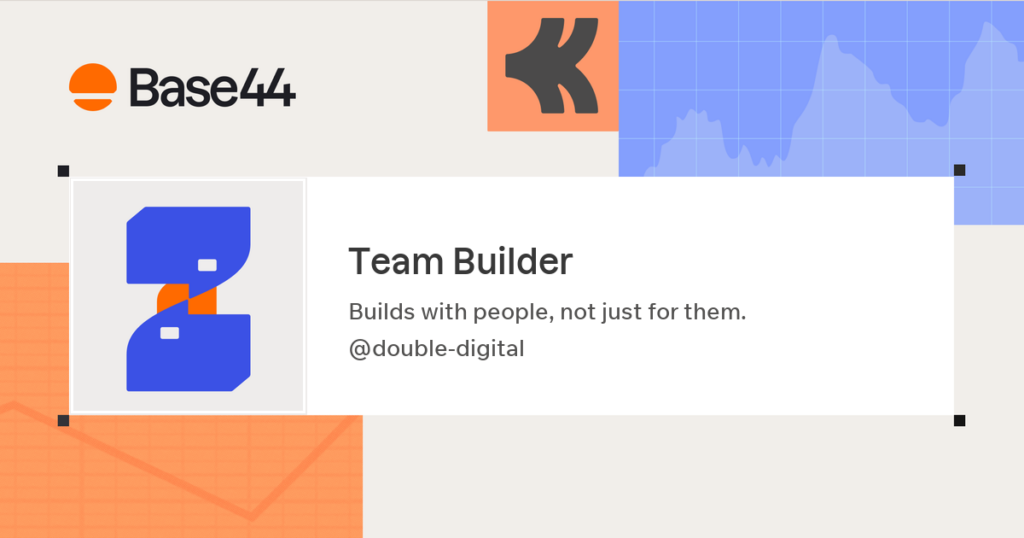 Odznaka Base44 Team Builder – profil Double Digital (@double-digital)